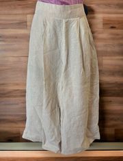 High Rise Wide-Leg Crop Pants in Pure Linen size 6