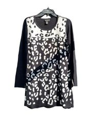 Cheetah Black White Sweater Dress