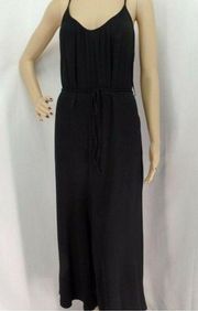 "ANN TAYLOR LOFT" BLACK OVERSIZED CROP FLARE LEGS LOUNGE JUMPSUIT SIZE: M NWT