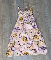 NEW PROMESA LINED SUN DRESS FLORAL PINK SMALL