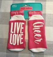 NEW  Pink Live Love Cheer Cotton Blend Socks