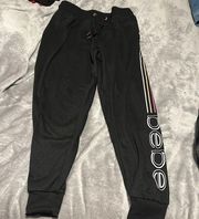 Bebe Sunset Colored Striped Black Joggers/ Sweatpants Womens Medium