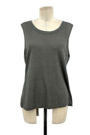 Lafayette 148 New York Charcoal Gray Linen Tank Top Size XL