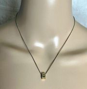 Gold Square M Initial Necklace