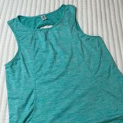 Yogalicious Teal Cutout Back Active Tank Top Size L