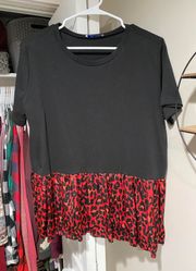 Leopard Peplum Tee