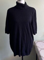 Lane Bryant short sleeve turtleneck keyhole back opening sweater