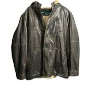 Men’s  brand Sherpa lined brown leather jacket