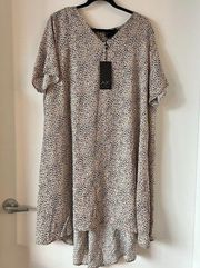 AX Paris Leopard Print Sheath Knee Length Hi Lo Dress US Size 14 NWT