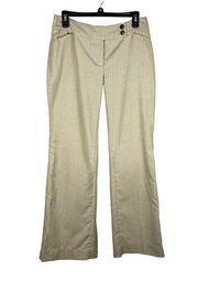 WHBM Womens Size 8R Legacy Fit Flare Leg Dress Pants Career Beige Black Mid Rise