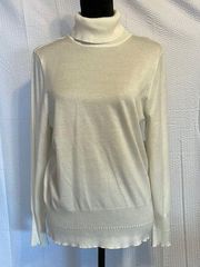 Peyton Primrose Christopher & Banks white turtleneck sweater size medium NWT