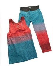 Athleta Relay Work out Crop pants & Tank top Set