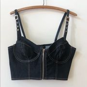 Dark Denim Crop Top