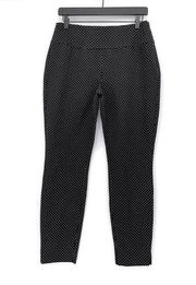 CABI Seaside Chic Dot Trouser Crop Pant Black White 6