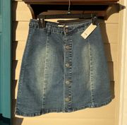 Button Up Denim Skirt