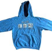 Hybrid Apparel BLUE HOODIE WITH GRAPHIC