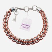 New Women’s Lia Sophia Burnt Orange Leather And Metal Mingle Bracelet