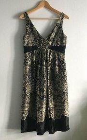 3/$15- Jones New York 100% Silk Empire Waist Sleeveless Midi Dress Women…