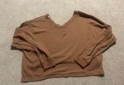 brown/dark brown pink cropped sweater