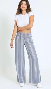 Wide Smocked Boardwalk Pants linen