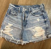 High Rise Denim Shorts