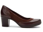 Clarks  Brown Leather‎ Suede Scheme 62858 Pumps Heels Womens Sz 8M Work B…