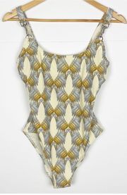 Printed Clip Tank One Piece Swimsuit Sand Deco Crane Geo Medium