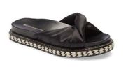 BCBGeneration Womens Essina Black Round Toe Slide Flat Sandals Size US 6M