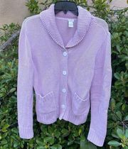 J. Jill Lilac Light Knit Cardigan w/Pockets. Size Small. Excellent Condition.