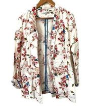 LUXE APOTHETIQUE Floral Linen Blend Cardigan Sz Med‎