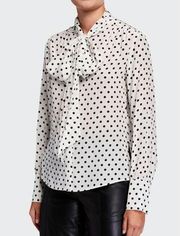 JASON WU Polka Dot Silk Tie Neck Blouse NWT Sz 4