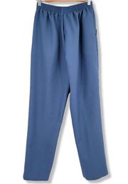 Vintage Womens Elastic Waist Pull On Pants 32 Waist Stretch Blue Granny Chic