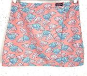 Vineyard Vines Womens Fish Print Wrap Skirt Pink & Blue Polyester Size Small