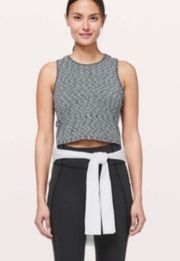 grey/black cinched crop tank