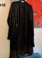 Womens Torrid BLACK VELVET CHIFFON MIX KIMONO Size 1 1X 16 18