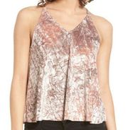 Ten Sixty Sherman Oil Washed Crushed Velvet Tank Medium Cream Tan Pink V Neck