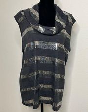 Roz & Ali size 2X  cowl neck Sequin Tank