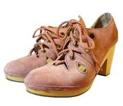 Latigo Cabo Heel Dusty Pink Suede Oxford Academia Laced Platform Women’s Size 10