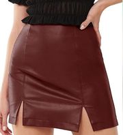High Waist Faux Leather Bodycon Mini Pencil Skirt New