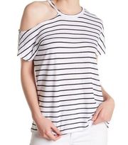 NWT Stateside Cutout Striped Crew Neck Slub Tee M