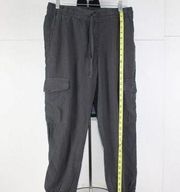 Cloth & Stone Khaki Green Wide Leg Capri Pants. Drawstring Waist. Size S