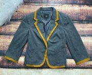 $5 SALE!  Grey Blazer OBR Mustard Yellow Trim