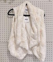 Jack BB Dakota Vest Small White Cream Teddy Sherpa Outerwear Coat Winter Cozy