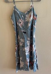 Blue Floral Print Dress
