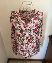 Kut from the Kloth pink floral button down top S