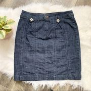 Pilcro & the Letterpress Jean Pencil Skirt Size 4 Dark Blue Denim