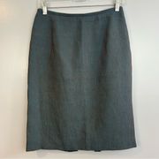 Lafayette 148 100% Linen Blue Straight Pencil Skirt Size 4