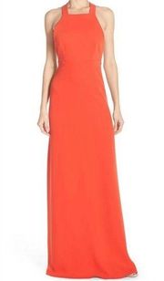 Jill Jill Stuart NEW Orange Womens Size 8 Straight-Neck Gown Dress