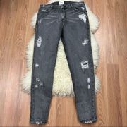 RVCA Gray Wash Distressed High Rise Skinny Jeans 26