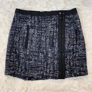 A.L.C Tweed Snap Italian Wool Mini Skirt Size 0